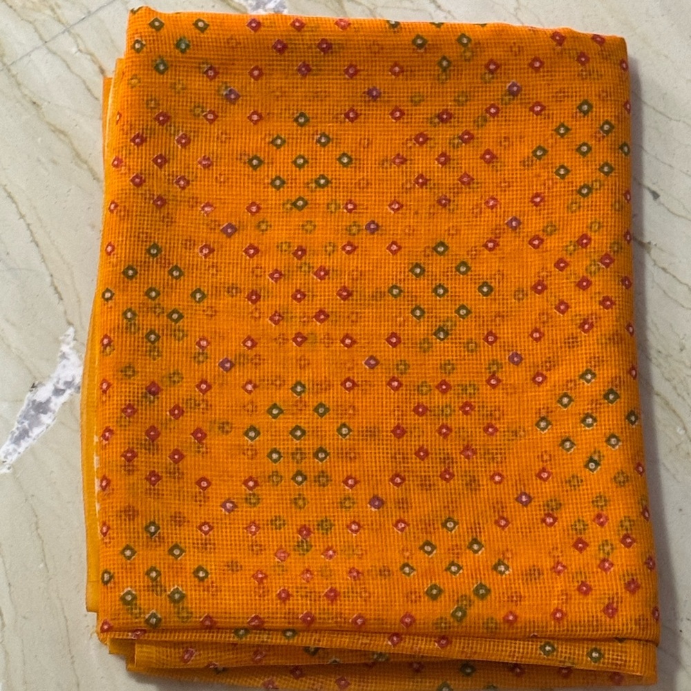 Artisanal “Kota Doria” Saree with Colorful Dots - 100% Cotton
